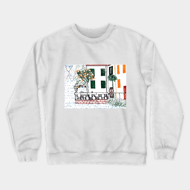 Afternoon at an Italian Lake Crewneck Sweatshirt by Hajarsdeco